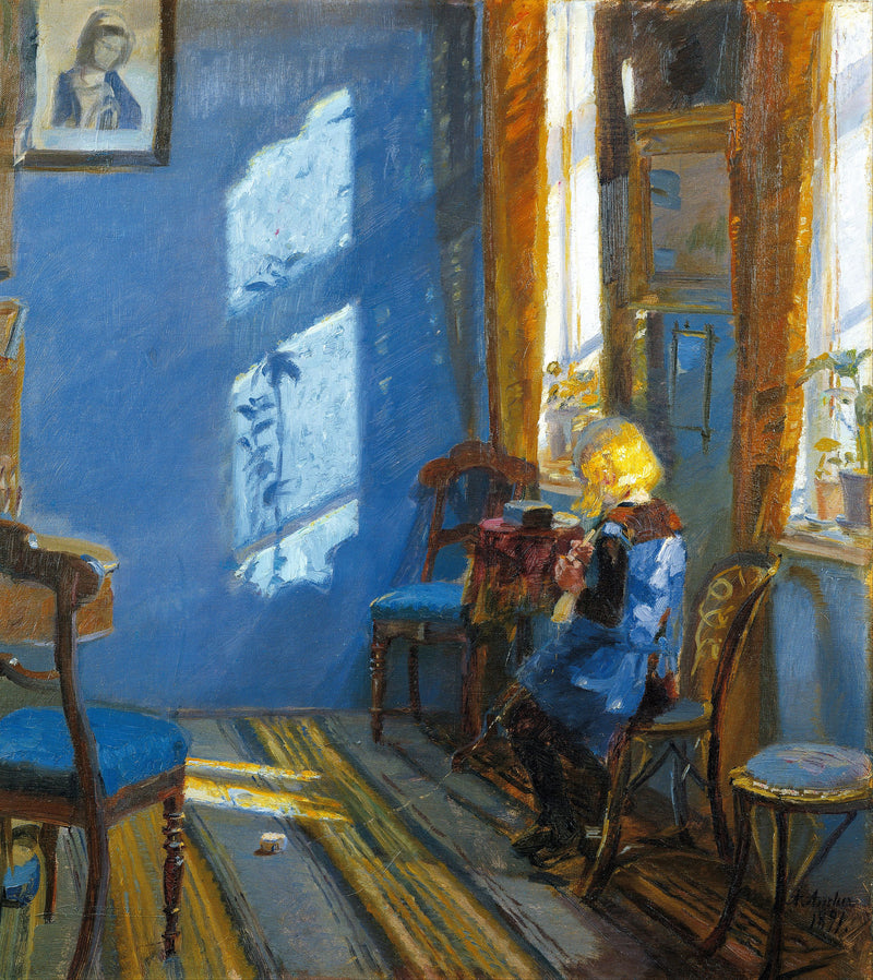 Ein Sonnenstrahl im blauen Zimmer – Anna Ancher