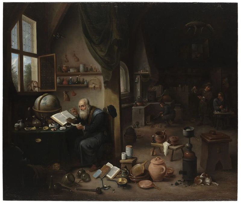 Ein Alchemist in seinem Labor. - David Teniers der Jüngere