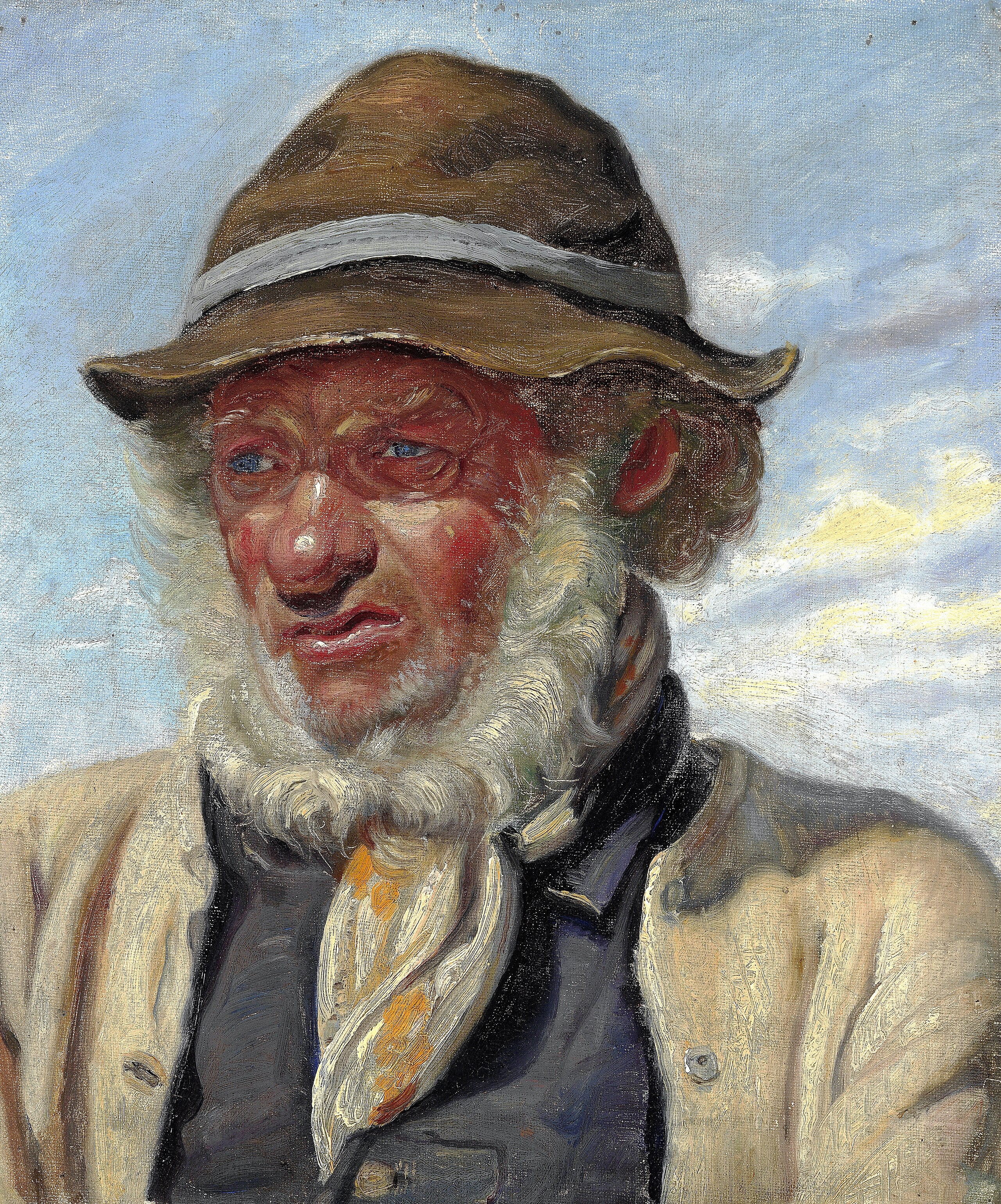 Ein Fischer aus Skagen mit Vollbart. – Michael Peter Ancher