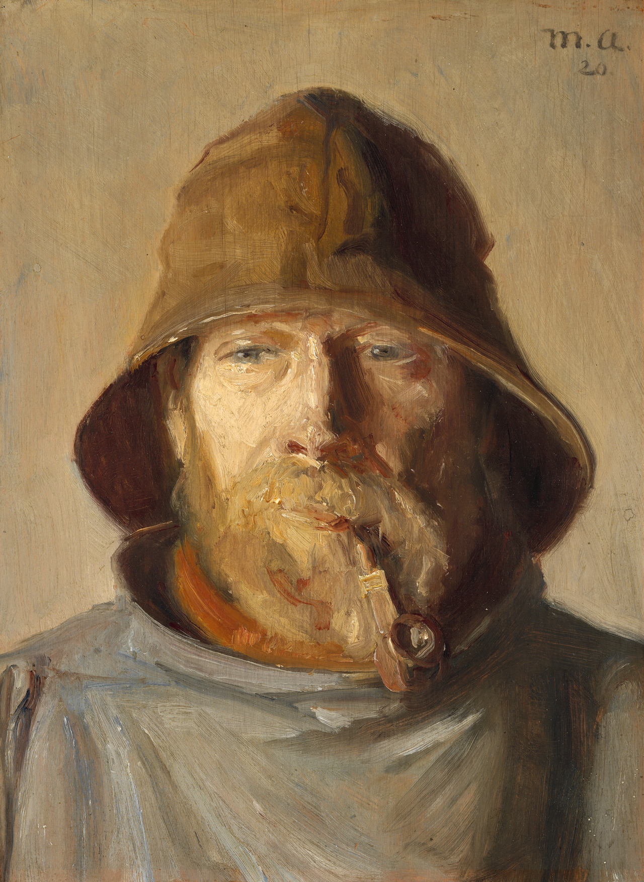 Ein Fischer, der eine Pfeife raucht, Skagen. -Michael Peter Ancher
