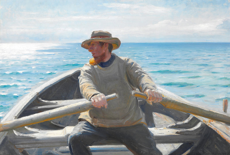 Ein Fischer, der rudert. – Michael Peter Ancher
