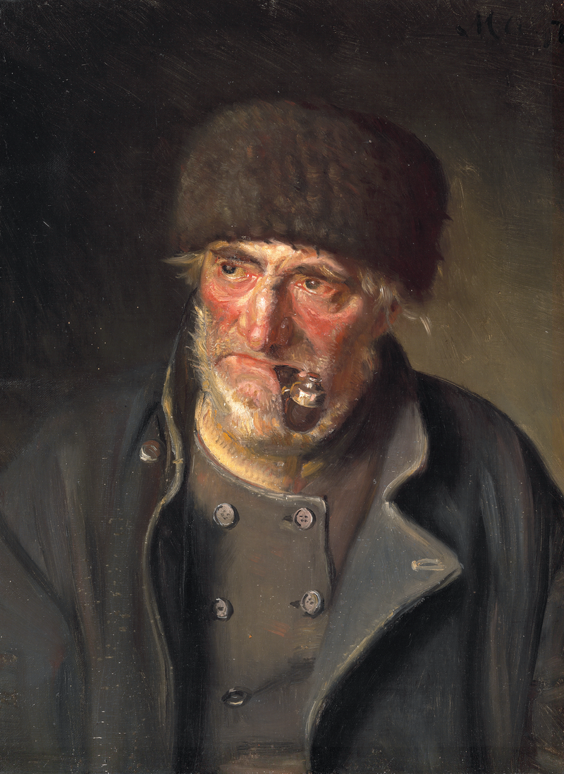 Ein alter Fischer mit einer Pfeife. – Michael Peter Ancher