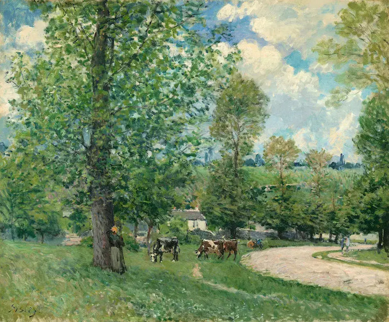 Kühe auf der Weide, Louveciennes - Alfred Sisley