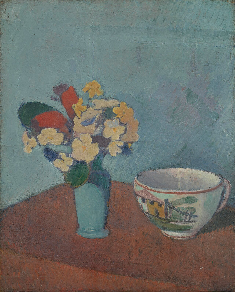 Vase mit Blumen und Tasse - Émile Bernard