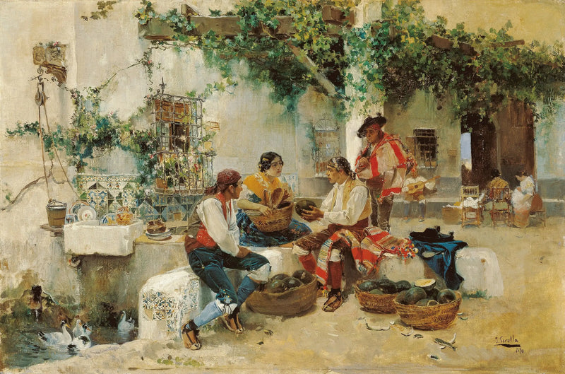 Verkauf von Melonen - Joaquín Sorolla