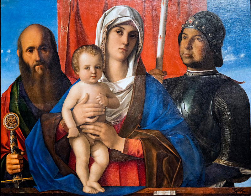 Jungfrau mit Kind zwischen Paul und Sankt Georg - Giovanni Bellini