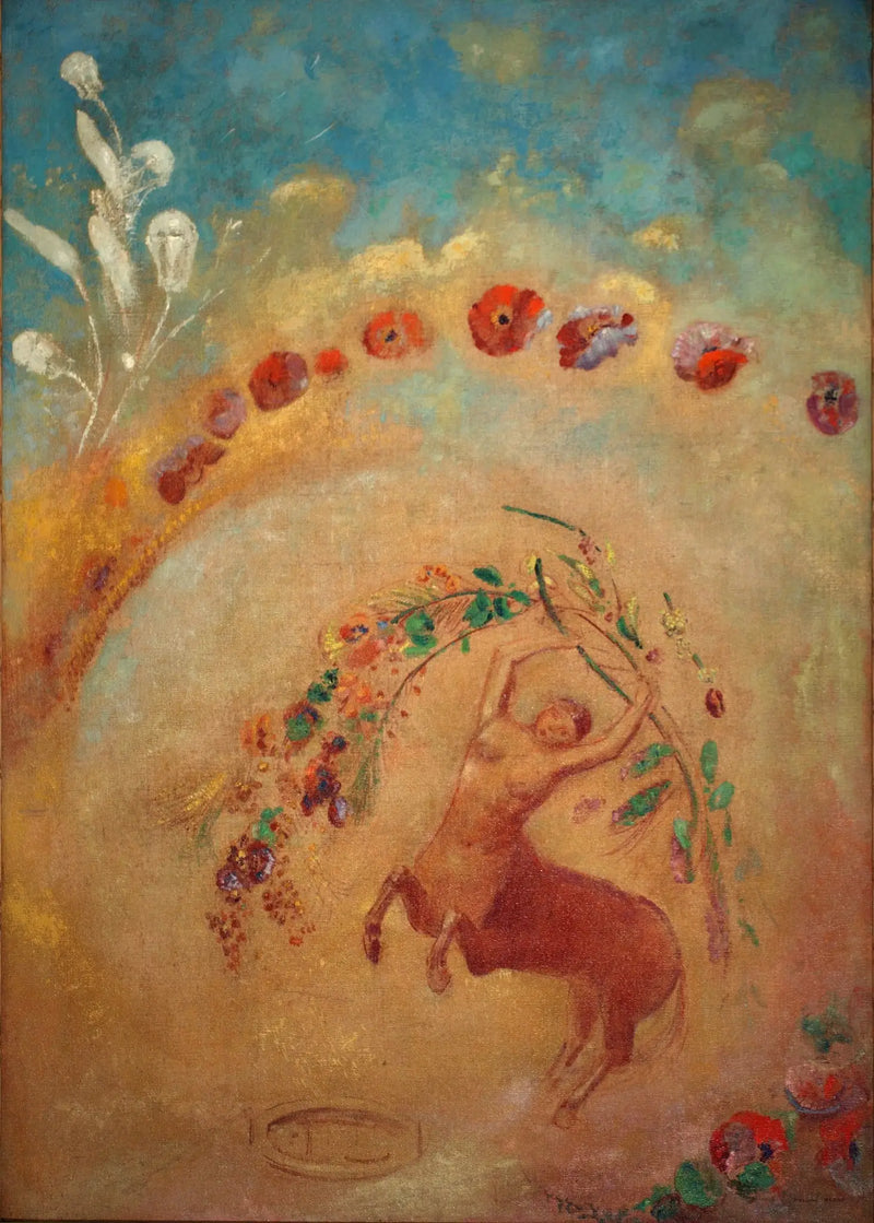 Der Zentaur mit Mohnblumen - Odilon Redon