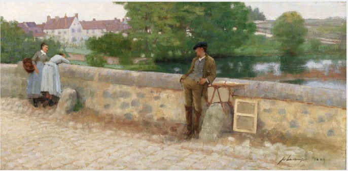 Sur le pont de Grez - John Lavery