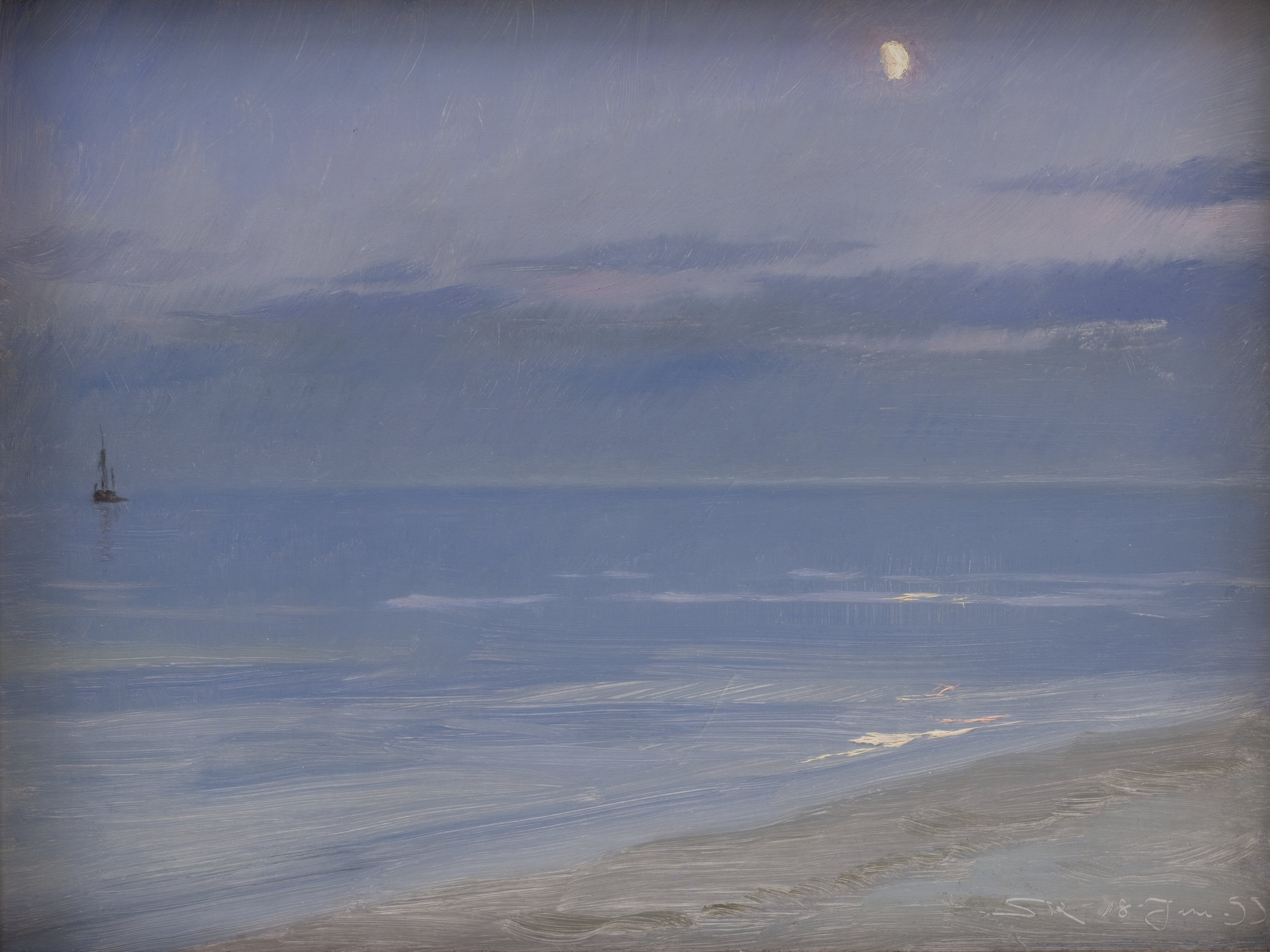 La plage de Skagen au clair de lune - Peder Severin Krøyer - Alpha Reproduction