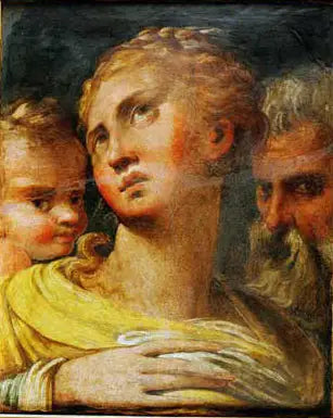 Drei Köpfe - Parmigianino