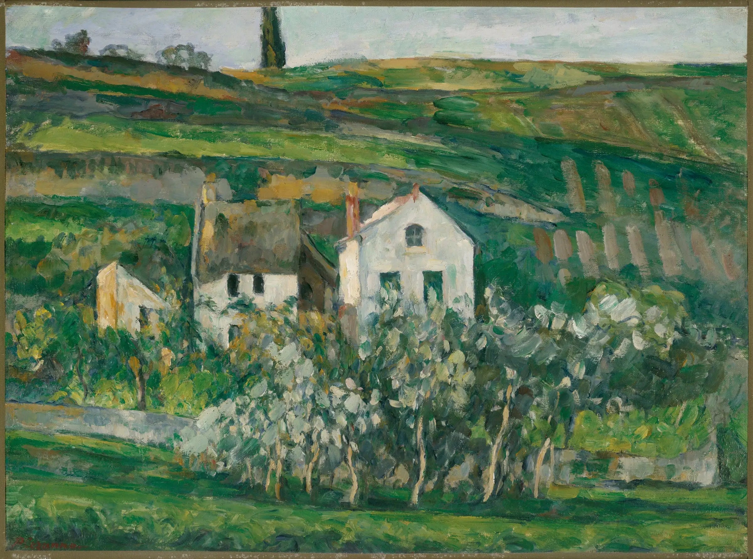 Reproduction du tableau « Petites maisons à Pontoise, près d'Auvers-sur-Oise - Paul Cézanne » par Alpha Reproduction en peinture à l’huile
