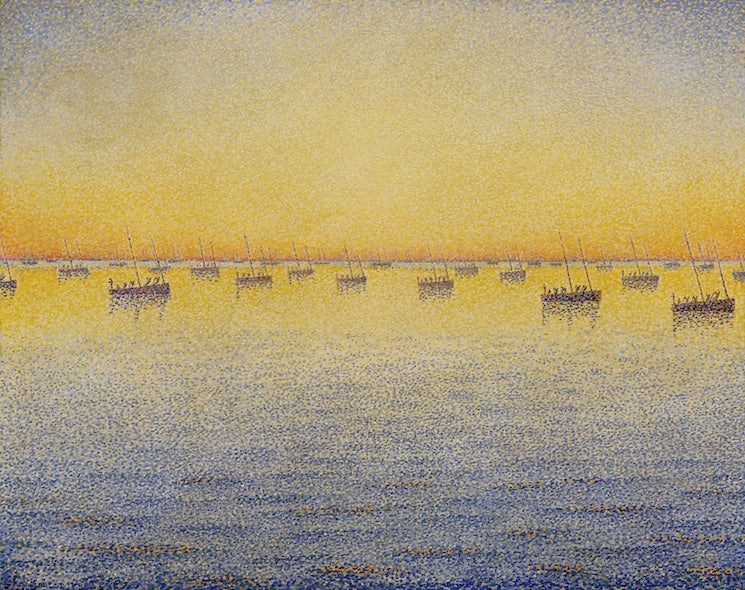 Reproduction du tableau « Soleil couchant, pêche à la sardine, Concarneau - Paul Signac » par Alpha Reproduction en peinture à l’huile