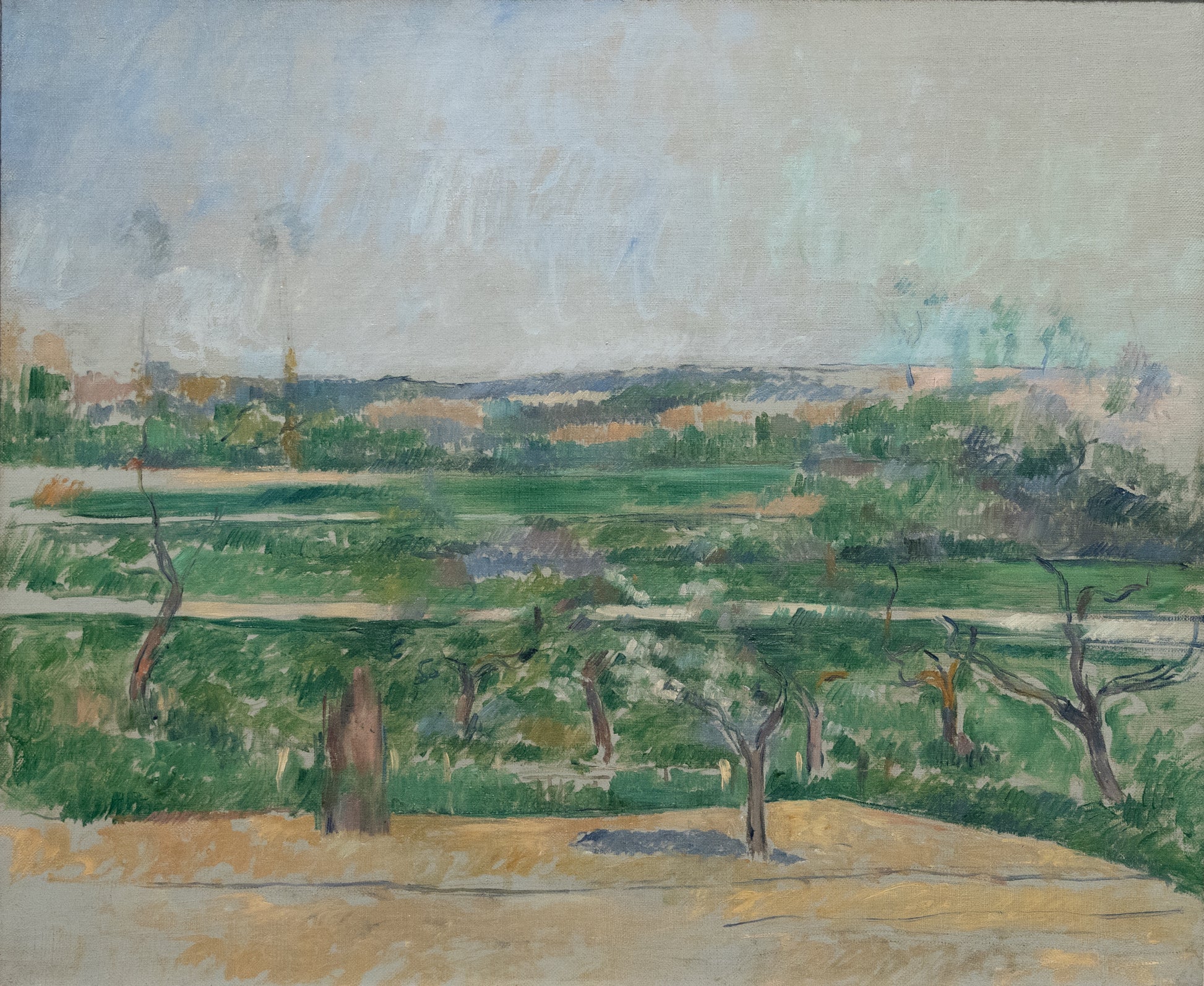 Reproduction du tableau « Paysage à Aix-en-Provence - Paul Cézanne » par Alpha Reproduction en peinture à l’huile