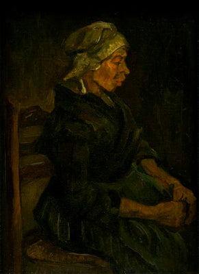 Bäuerin sitzend mit weißer Haube - Vincent van Gogh