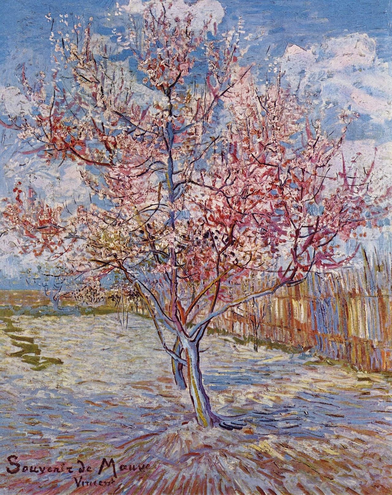 🌸 Blühender Pfirsichbaum – Vincent van Gogh (1888)