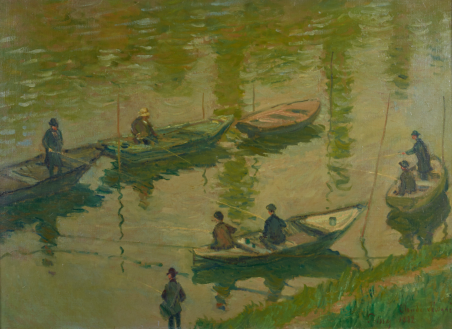 🎣 Fischer in der Seine bei Poissy – Claude Monet (1882)