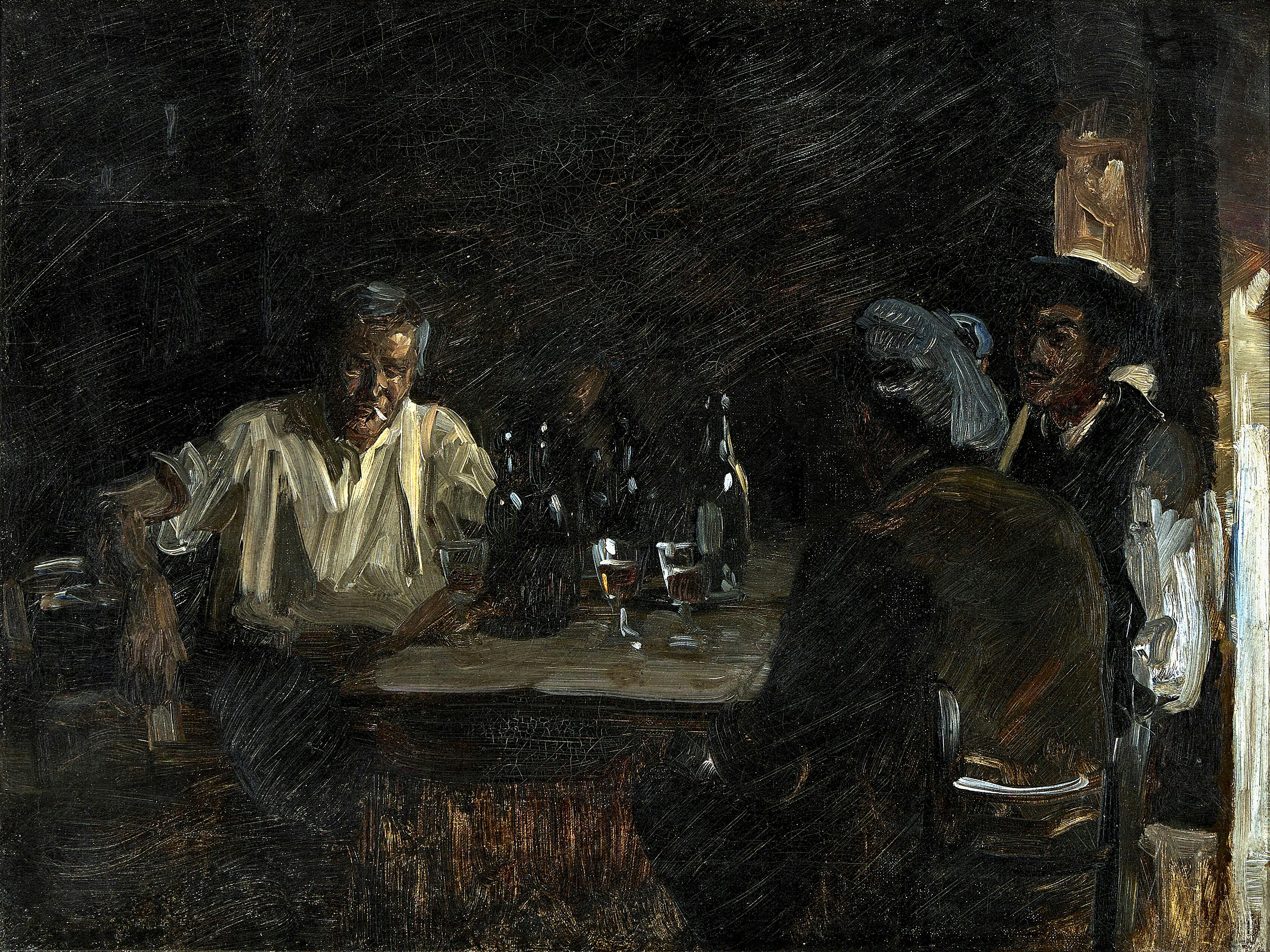 Ouvriers dans un pub à Luchon. Étude. - Peder Severin Krøyer - Alpha Reproduction