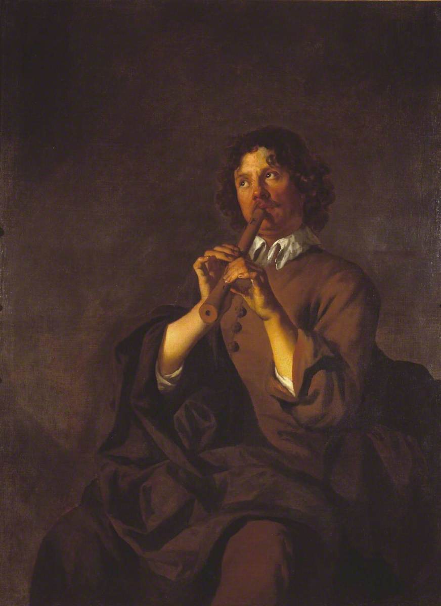 Un homme joue de la flûte - Peter Lely