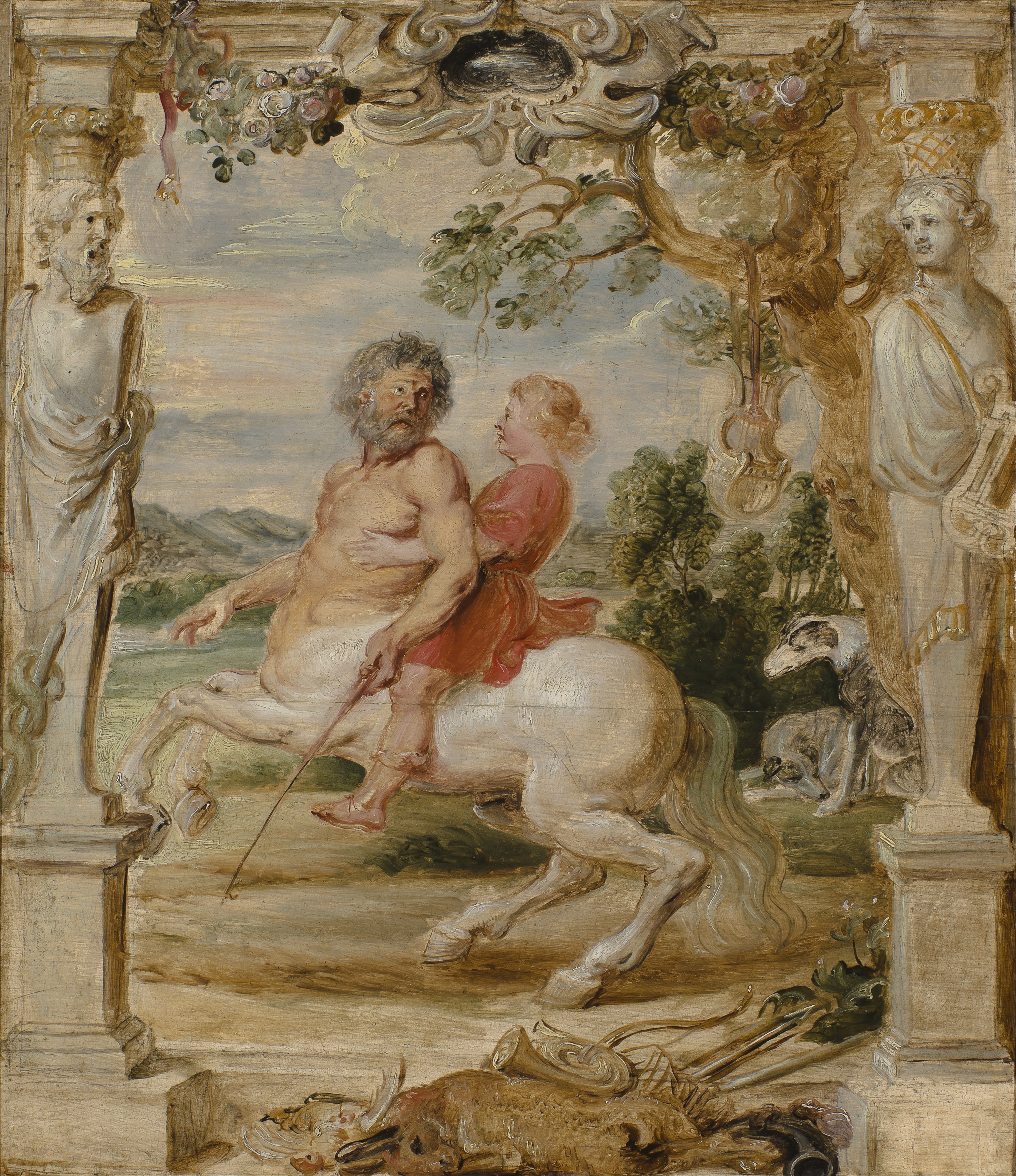 Achille von Chiron, dem Zentauren, erzogen - Peter Paul Rubens