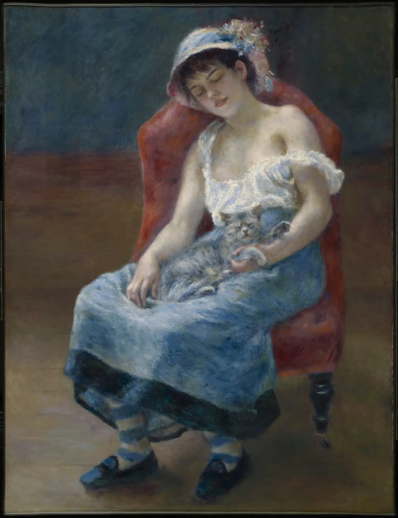 Das Mädchen mit der Katze - Pierre-Auguste Renoir