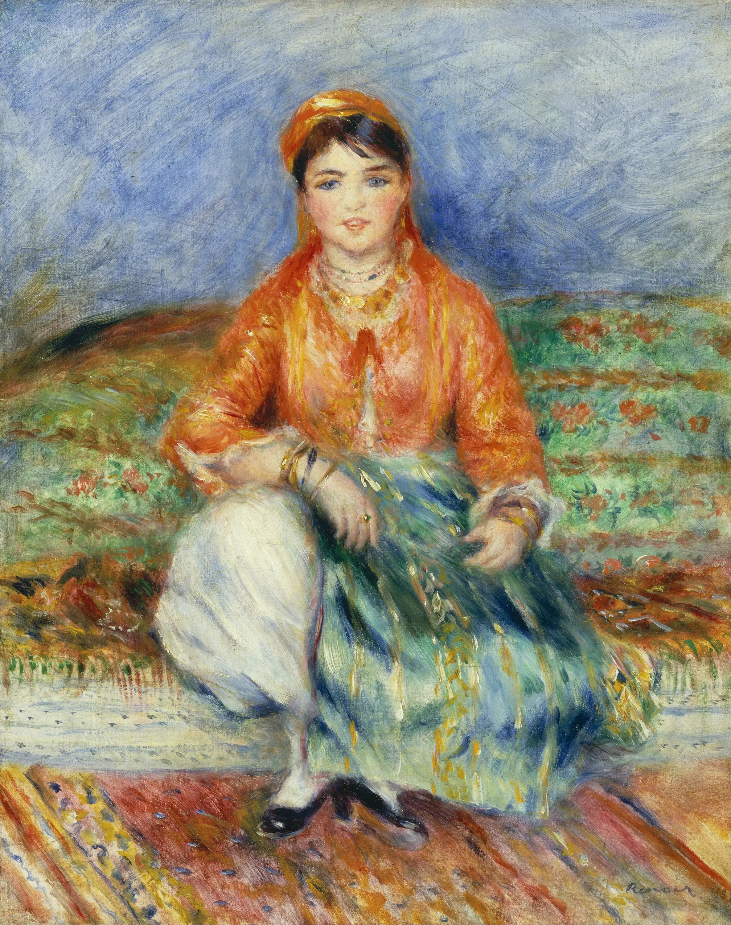 Reproduction du tableau « Fille algérienne - Pierre-Auguste Renoir » par Alpha Reproduction en peinture à l’huile