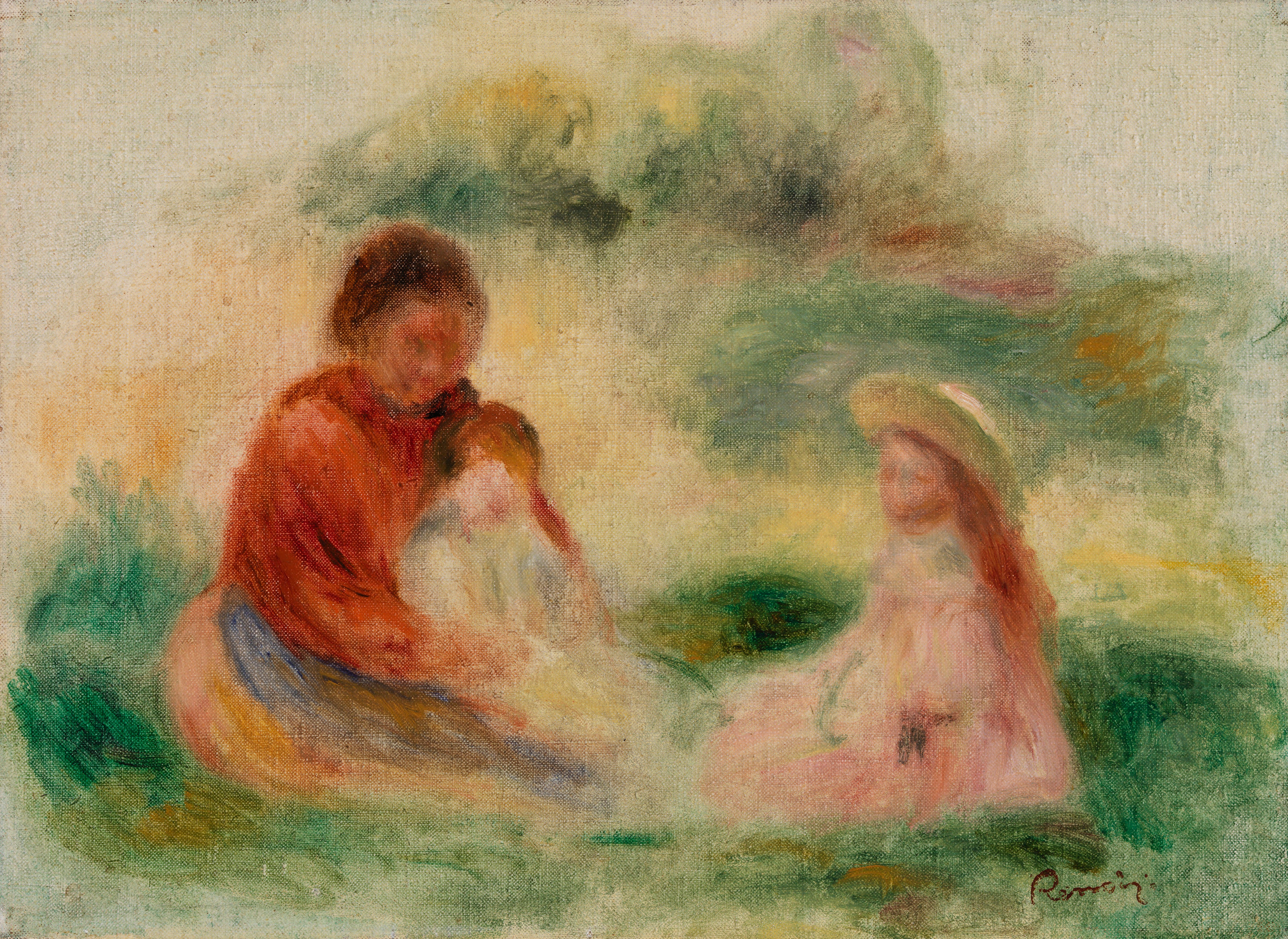Reproduction du tableau « Jeune Famille (La Jeune famille) - Pierre-Auguste Renoir » par Alpha Reproduction en peinture à l’huile