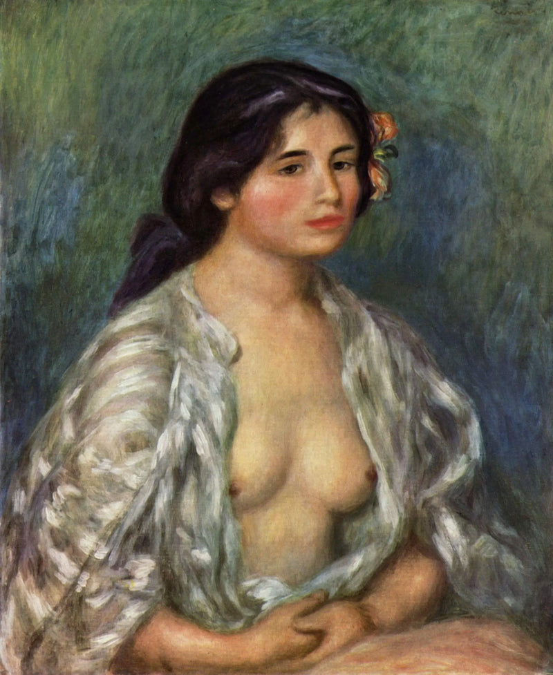 Gabrielle mit offenem Hemd - Pierre-Auguste Renoir