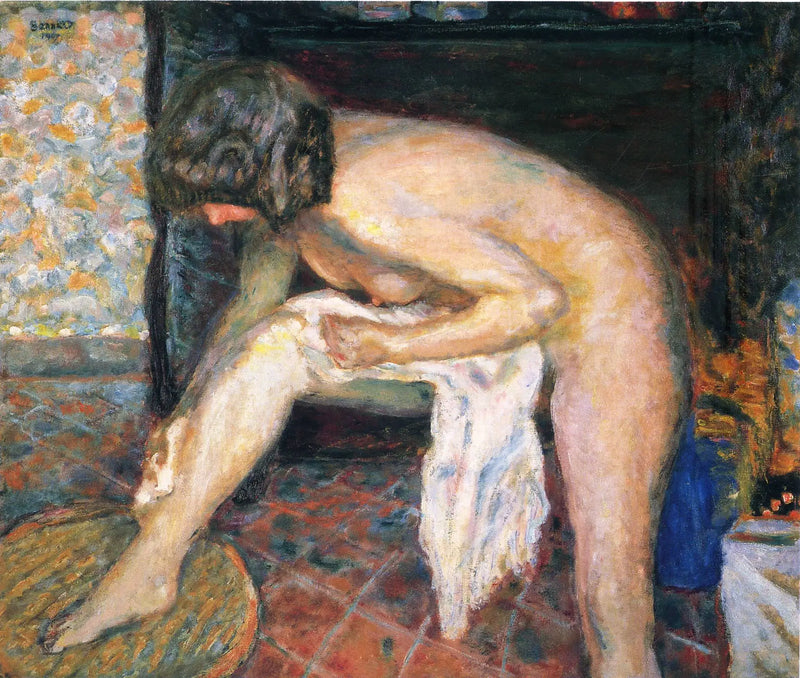 Frau, die sich vorbeugt - Pierre Bonnard