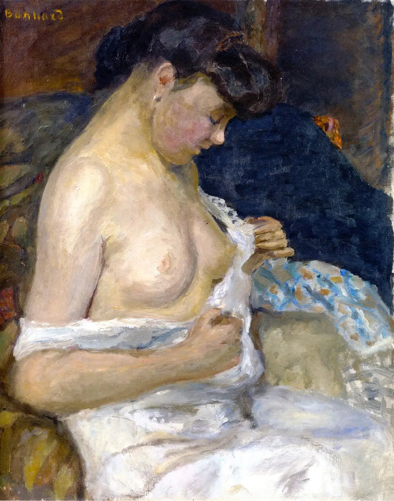 Frau zieht ihr Hemd aus - Pierre Bonnard