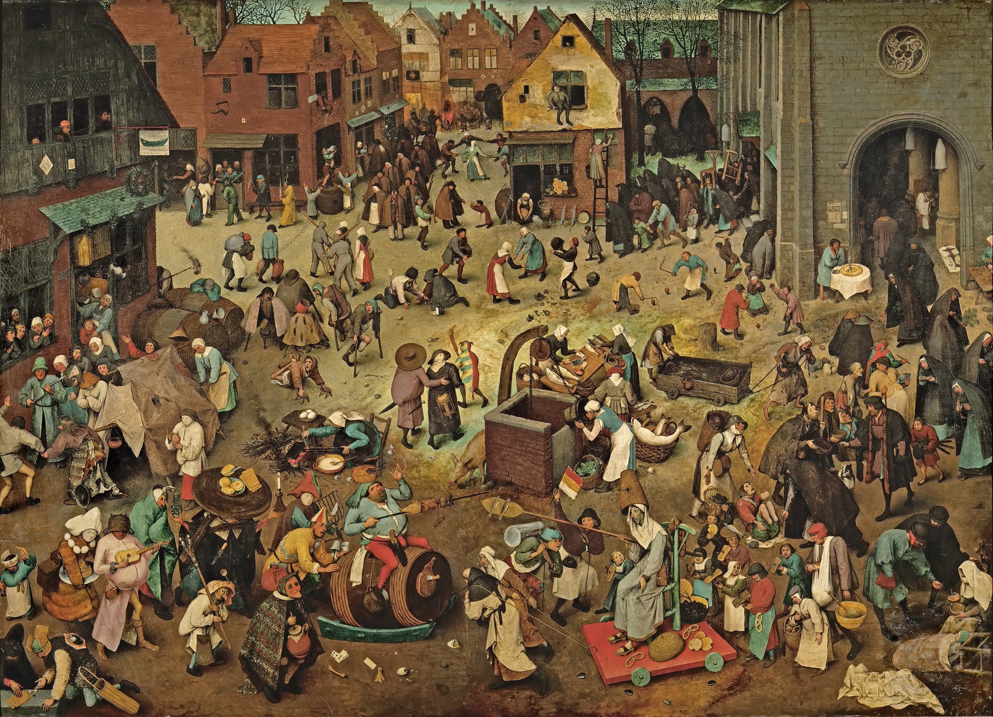 Der Kampf von Karneval und Fasten - Pieter Brueghel der Ältere
