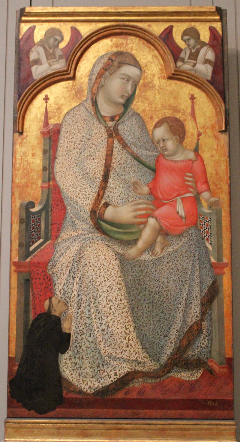 Jungfrau mit Kind in Majestät mit Spendern und Engeln - Pietro Lorenzetti