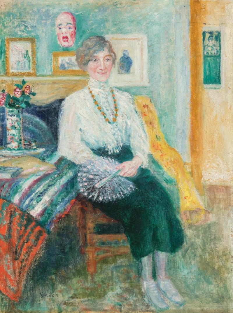 Portrait d’Augusta Boogaerts assise, ca. 1930, James Ensor - James Ensor