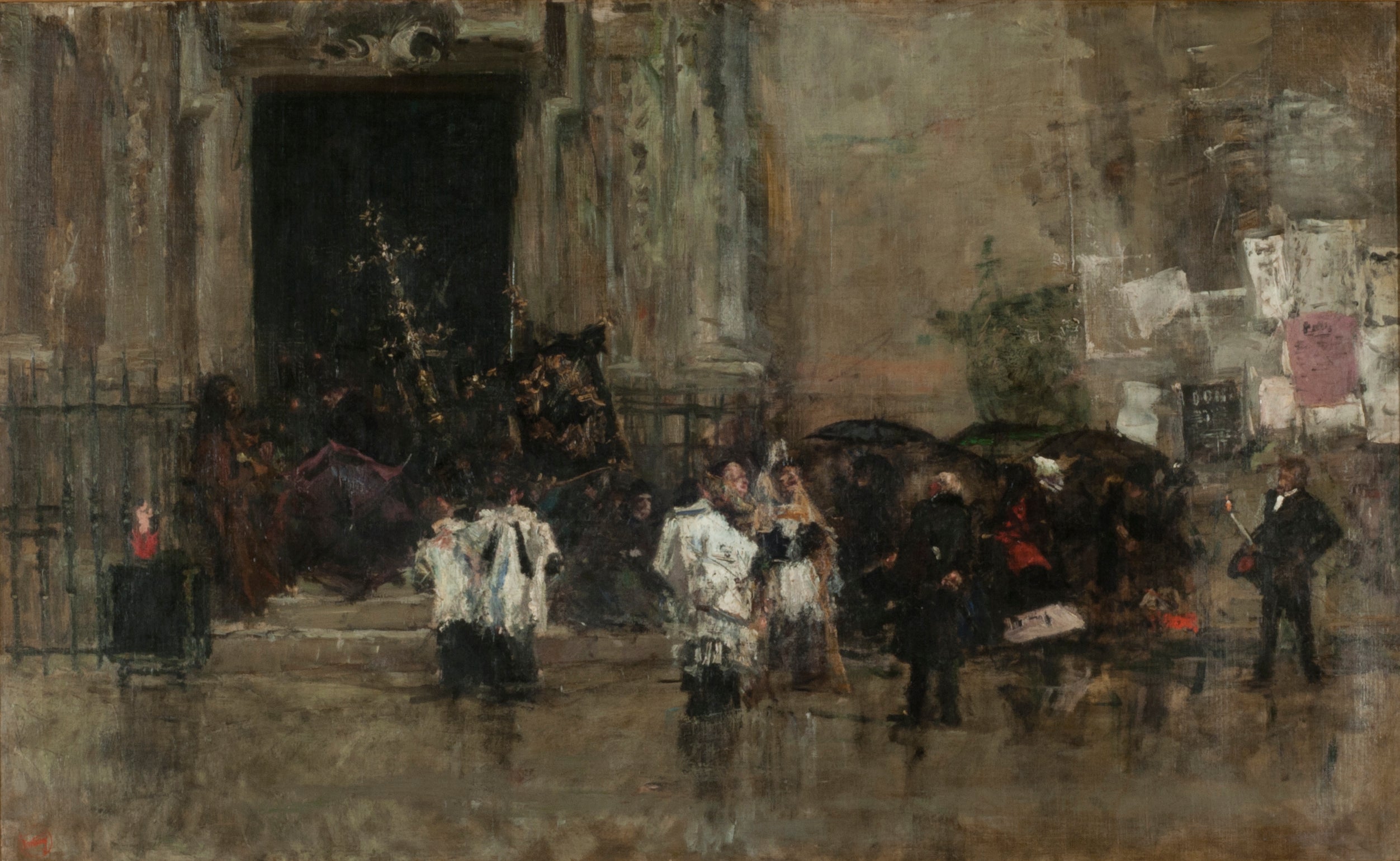 Le cortège surpris par la pluie - Mariano Fortuny Marsal