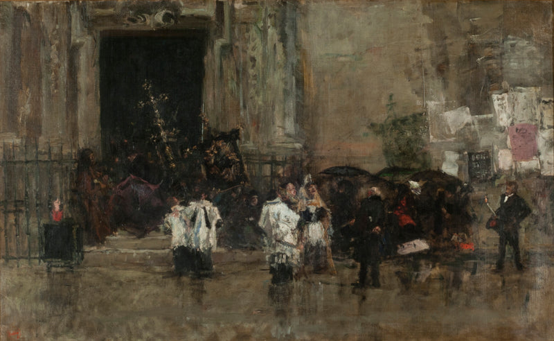 Le cortège surpris par la pluie - Mariano Fortuny Marsal