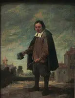 Der Queteur mit einer Rassel in der Hand - David Teniers der Jüngere