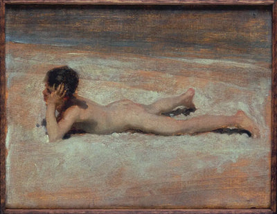 Reproduction du tableau « Un garçon nu sur une plage - John Singer Sargent » par Alpha Reproduction en peinture à l’huile