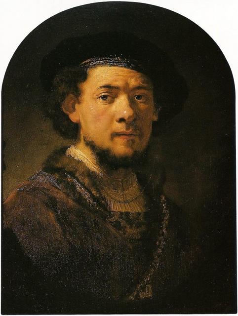 Reproduction du tableau « Autoportrait à la chaîne en or - Rembrandt » par Alpha Reproduction en peinture à l’huile