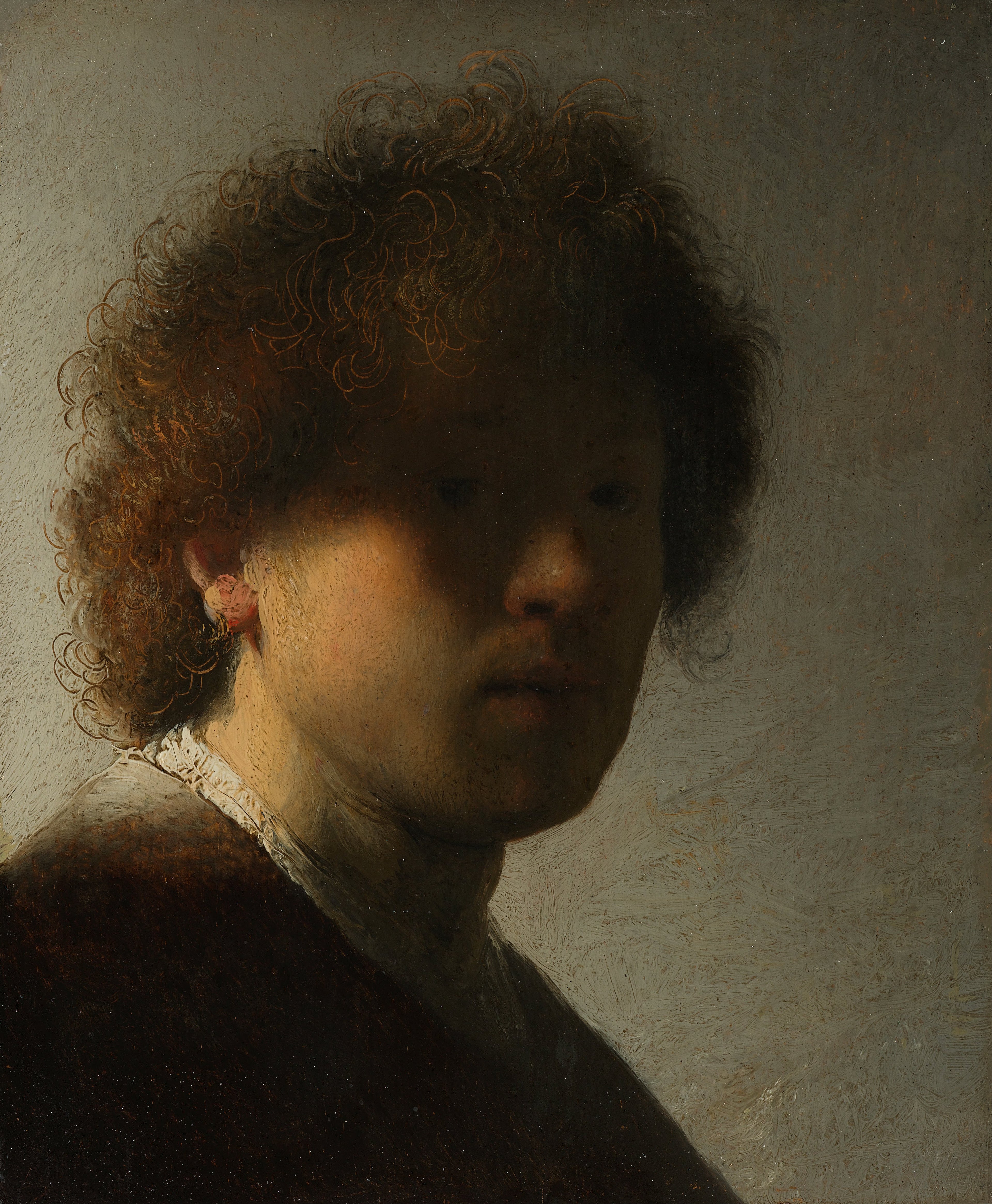 Reproduction du tableau « Autoportrait aux cheveux ébouriffés - Rembrandt » par Alpha Reproduction en peinture à l’huile