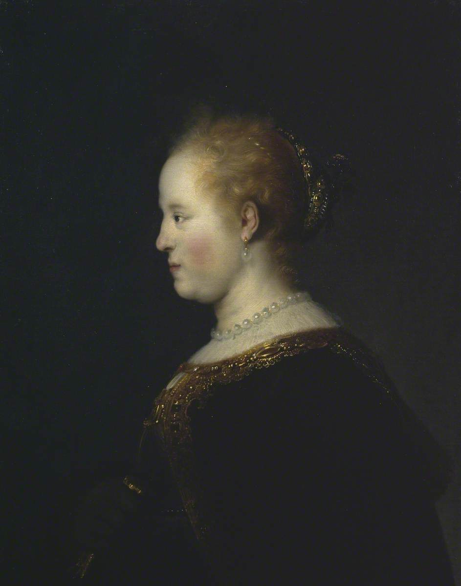 Reproduction du tableau « Portrait d'une jeune femme - Rembrandt » par Alpha Reproduction en peinture à l’huile