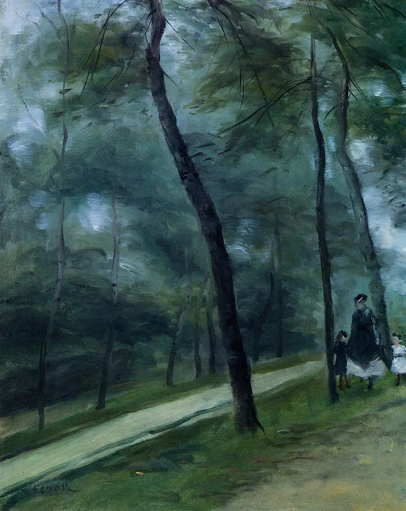 Spaziergang im Wald (Frau Le Cœur und ihre Kinder) - Pierre-Auguste Renoir