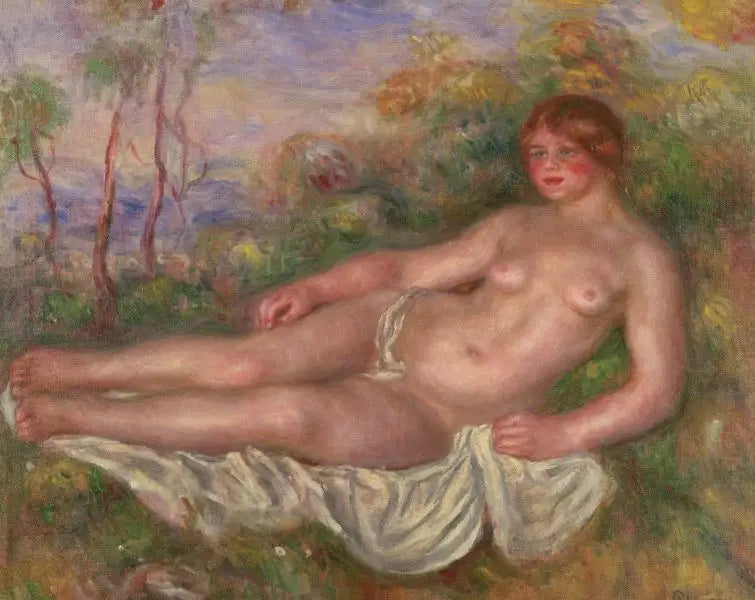 Reproduction du tableau « Baigneuse allongée - Pierre-Auguste Renoir » par Alpha Reproduction en peinture à l’huile