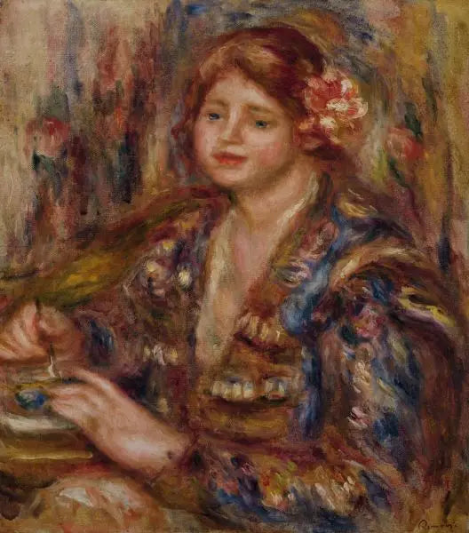 Frau mit einer Rose - Pierre-Auguste Renoir