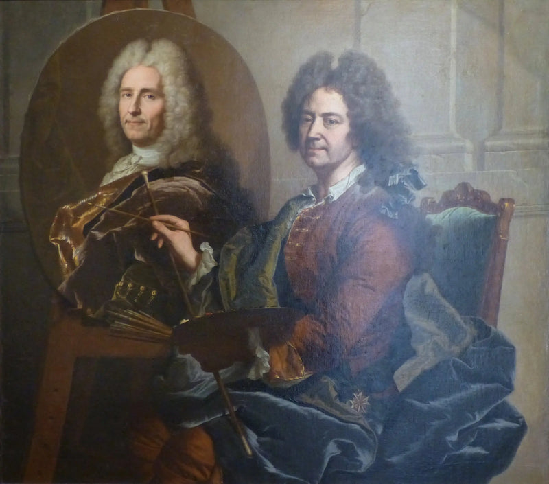 Selbstporträt vor dem Porträt von François Castanier - Hyacinthe Rigaud
