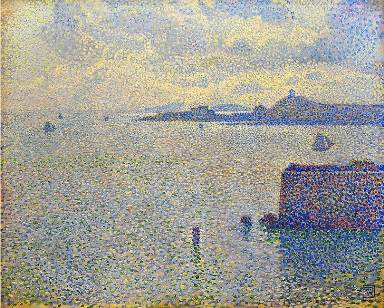 Segelboote und Mündung - Théodore van Rysselberghe