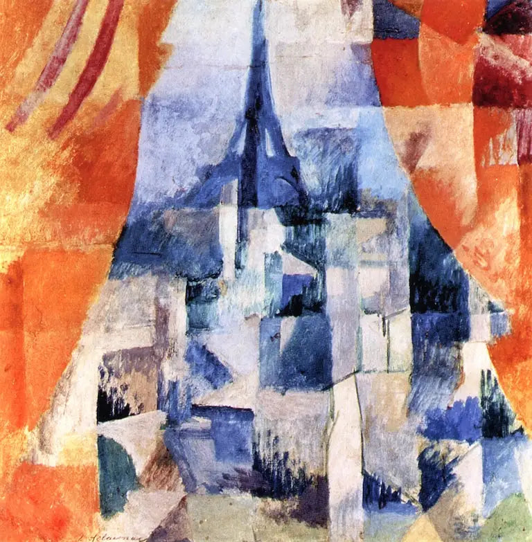 Fenster mit orangefarbenen Vorhängen - Robert Delaunay