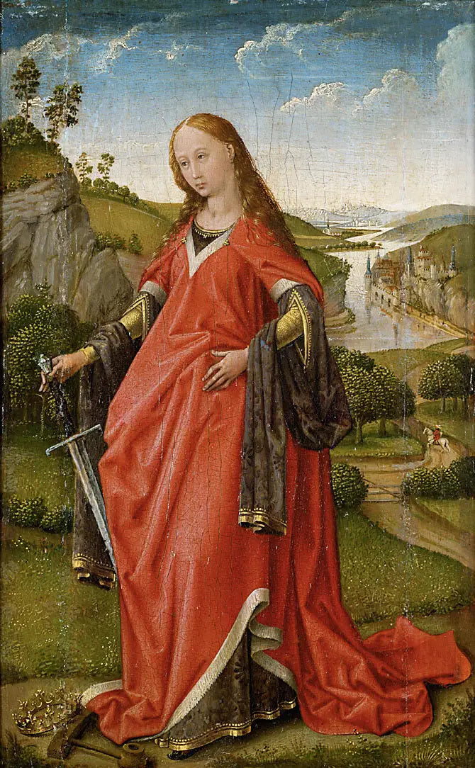 Rechte Flügel eines Diptychons: Heilige Katharina - Rogier van der Weyden