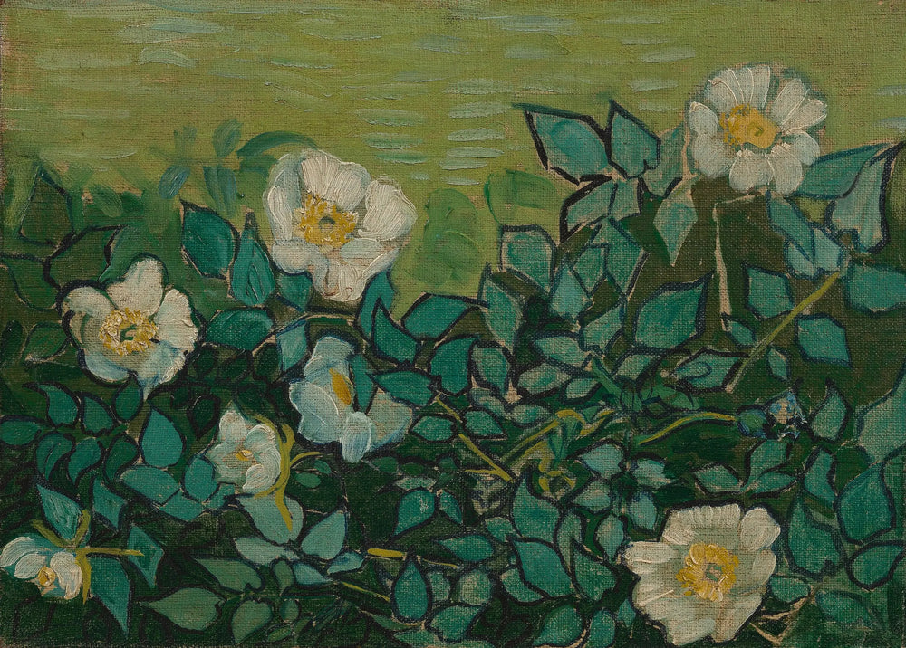 Reproduction du tableau « Roses sauvages - Vincent van Gogh » par Alpha Reproduction en peinture à l’huile