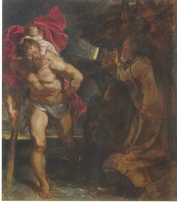 Sankt Christophorus und der Einsiedler - Peter Paul Rubens