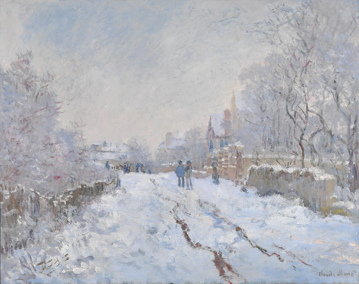 Straße im Schnee in Argenteuil – Claude Monet, 1875