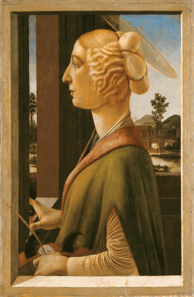 Porträt einer Frau (mit Attributen der Heiligen Katharina von Alexandrien) - Sandro Botticelli